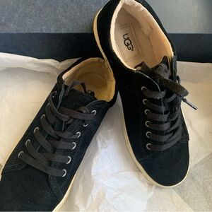 UGG Black Suede Lace-Up Sneakers